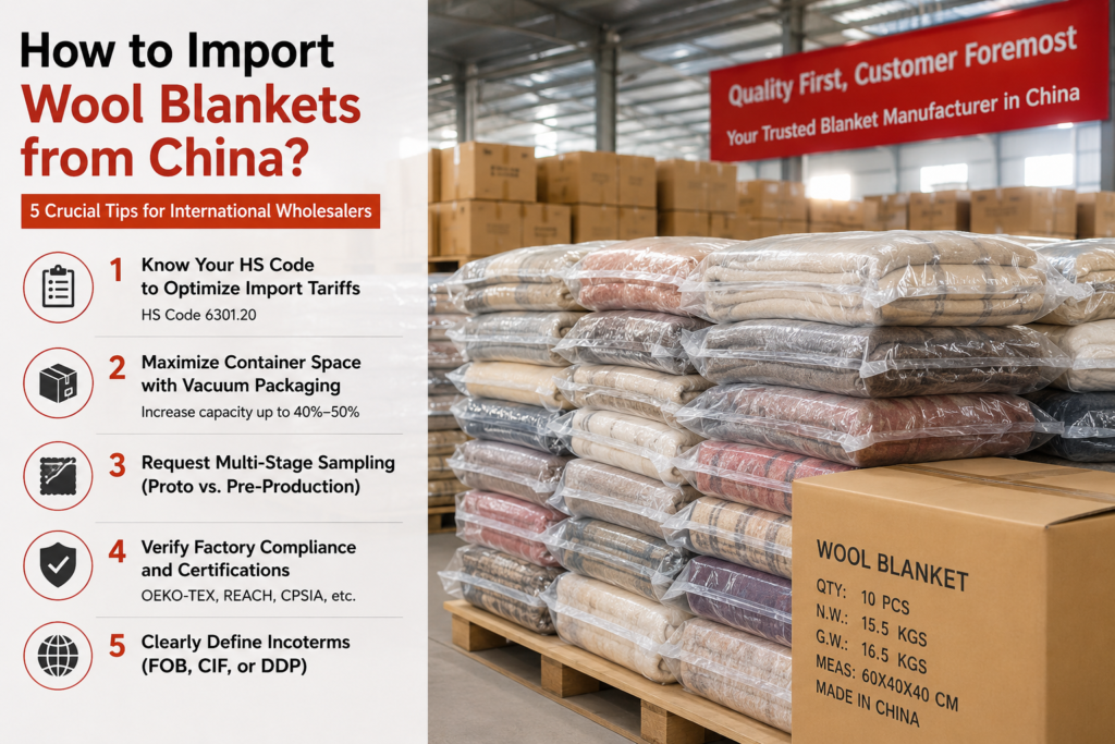 How to Import Wool Blankets from China? 5 Crucial Tips for International Wholesalers