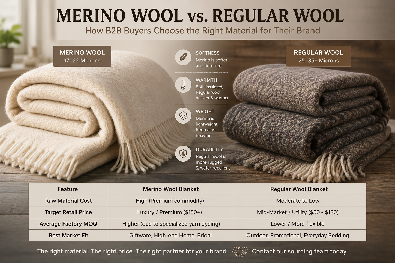 Merino Wool vs. Regular Wool: How B2B Buyers Choose the Right Material for Their Brand?